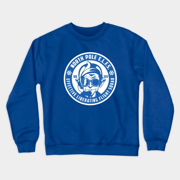 North Pole E.L.F.S. (Blue) Crewneck Sweatshirt by PopCultureShirts